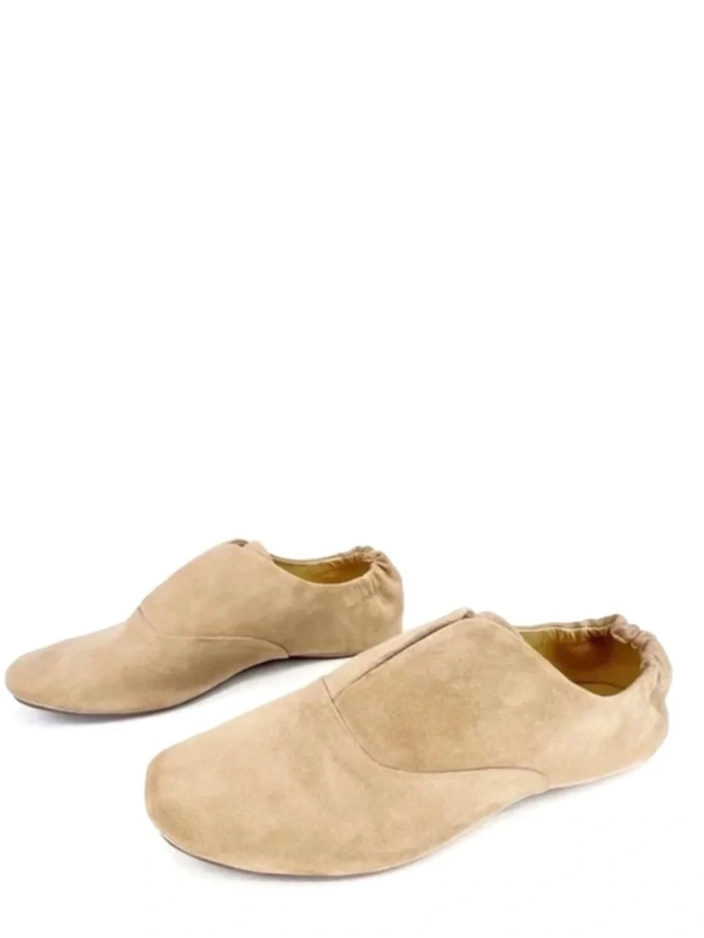 Chocolat Blu Shoes “Mario” Laceless Oxford Flats Tan Suede Women’s Size 6